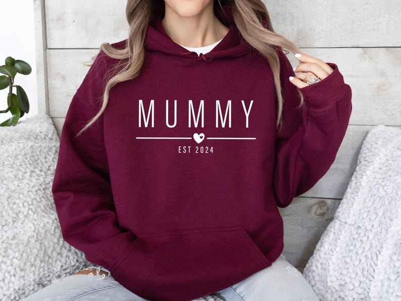 Sudadera para mamá primeriza, Sudadera para papá primerizo, Papá y mamá, Mamá personalizada, Sudadera personalizada para papá, Regalo de cumpleaños para papá, Sudadera familiar adorable imagen 6