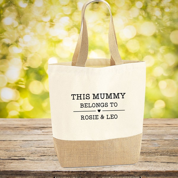 Custom Mummy Bag, This Mummy Belongs, Mama Jute Bag, Gift For Mothers, Mother's Day Gift, Mama To Be Gift, New Mama Bag, Mum Birthday Gift