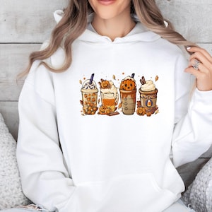 Pumpkin Spice Hoodie, Pumpkin Spice Latte, Pumpkin Hoodie, Latte Hoodie, Halloween Latte, Coffee Lover Gifts, Pumpkin Season Hoodie