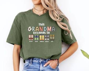 This Grandma Belongs Shirt, Mothers Day Shirt, Custom Grandma Tshirt, Personalised Nana, Grandma Birthday, New Grandma Gift, Granny To Be