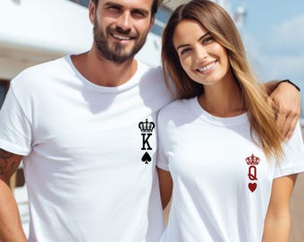 King Queen Shirts, Couple Shirts, Valentines Day Shirt, Matching Tshirt, Couples T-shirt, Honeymoon Shirts, Valentines Shirt, Mr and Mrs Tee