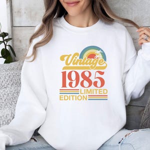 Retro Vintage Sweatshirt, 1985 Birthday Sweater, 50th Birthday Gift, 30th Birthday Top, 40 Birthday Gift, Born In 1975, 1995 Birthday Jumper