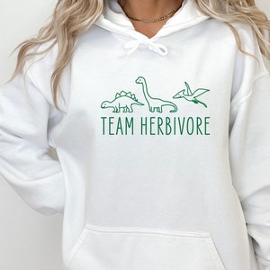 Herbivore Hoodie, Vegan Hoodie, Funny Vegan Gift, Kids Dinosaur Top, Womens Vegan Hoodie, Team Herbivore, Vegetarian Hoodie, Dinosaur Gift