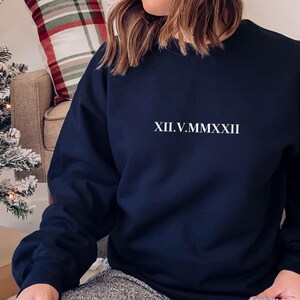 Roman Numeral, Custom Roman Numeral, Wedding Sweater, Personalised Jumper, Honeymoon Sweater, Newlywed Gift, Valentines Sweater image 4