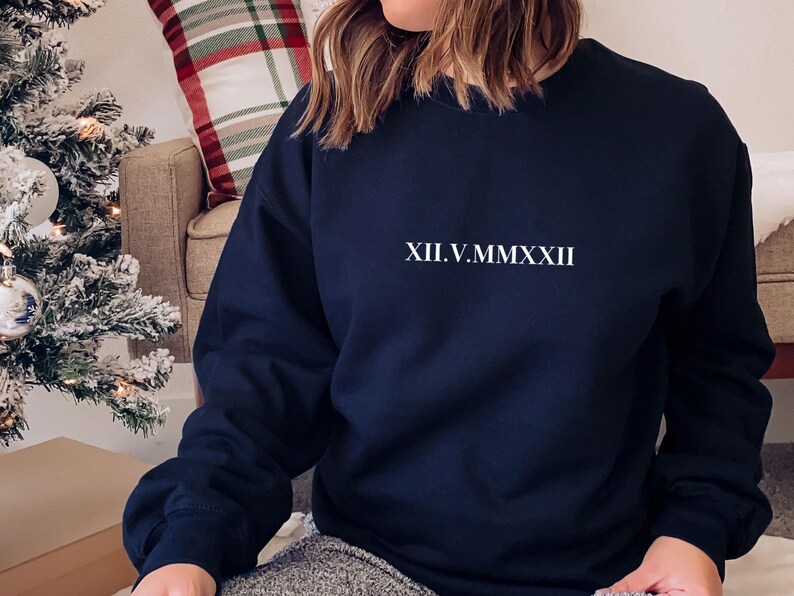 Roman Numeral, Custom Roman Numeral, Wedding Sweater, Personalised Jumper, Honeymoon Sweater, Newlywed Gift, Valentines Sweater image 4