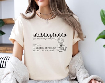 Camiseta para amantes de los libros, camiseta de abibliofobia, camiseta de lectura, camiseta de libros, camiseta de club de lectura, camiseta para amantes de los libros, regalo para amantes de los libros, camiseta infantil de libros