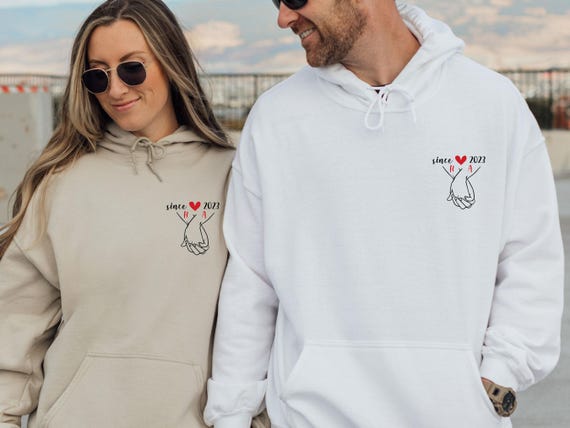 Couple Hoodie, Valentines Day Gift, Matching Hoodie, Honeymoon Hoodie, Wedding Hoodie, Gift For Couple, Custom Couple Gift, Personalised Top