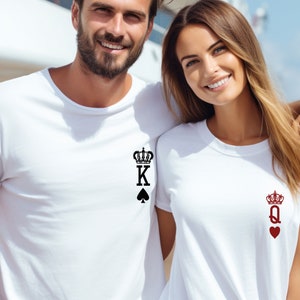 King Queen Shirts, Couple Shirts, Valentines Day Shirt, Matching Tshirt, Couples T-shirt, Honeymoon Shirts, Valentines Shirt, Mr and Mrs Tee