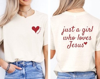 Comfort Colors® Just A Girl Who Loves Jesus T-shirt, Proverb 3-5-6 Shirt, Christian Church Gifts