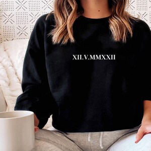 Roman Numeral, Custom Roman Numeral, Wedding Sweater, Personalised Jumper, Honeymoon Sweater, Newlywed Gift, Valentines Sweater image 3