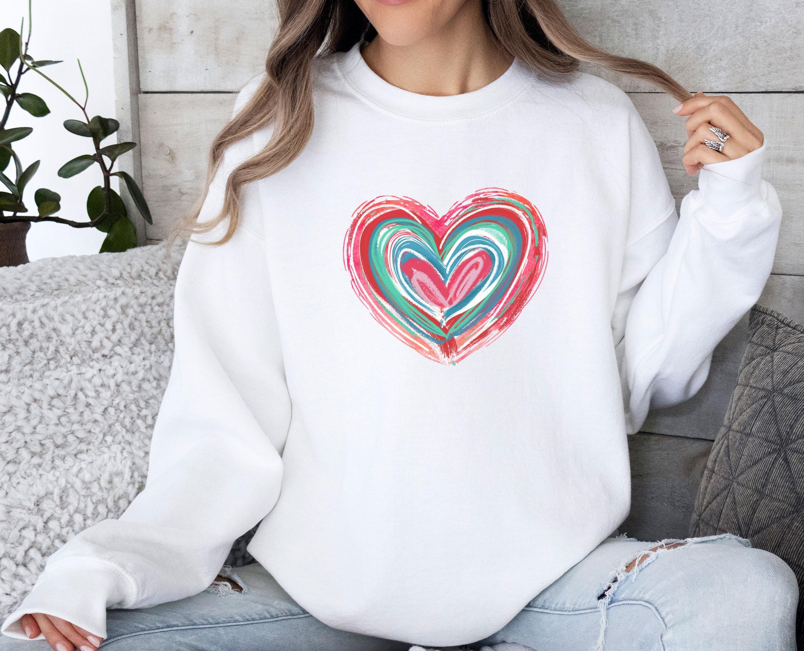 Heart Sweatshirt, Love Sweatshirt, Valentines Day Sweater, Heart Love  Sweater, Heart Print Jumper, Heart Gift Sweater, Funny Heart Gifts - Etsy