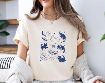 Cats In Space Shirt, Cat Lovers T-shirt, Funny Cat T shirt, Cat Mum Gift, Astronaut Cat Tshirt, Space Cat Shirt, Cat Mom Tee, Kids Cat Gift