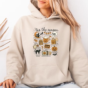 Tis The Season Hoodie, Halloween Vibes Hoodie, Autumn Vibes Hoodie, Funny Halloween, Pumpkin Season Gift, Cute Spooky Pullover, Fall Hoodie