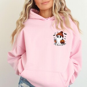 Ghost Hoodie, Cute Ghost Hoodie, Halloween Hoodie, Funny Halloween, Ghost Pumpkin Top, Pumpkin Season Gift, Cute Fall Hoodie, Autumn Jumper image 5