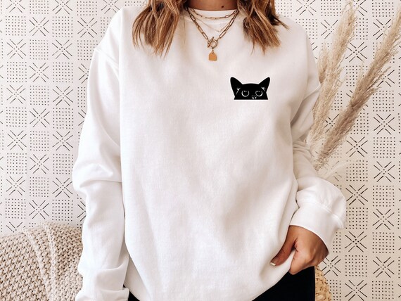 Halloween Black Cat Sweatshirt Funny 