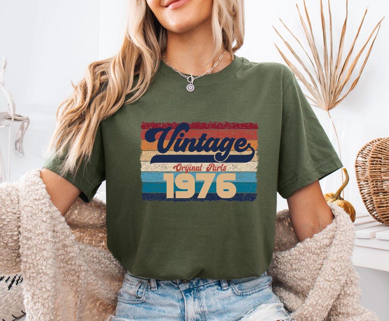 Mens Birthday T-shirt, Vintage 1986 Shirt, Dad Birthday T shirt, 1976 Birthday Tshirt, Retro 50 Birthday Tee, Born in 1996 Tee, Mum Birthday image 3