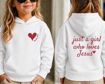 Just A Girl Who Loves Jesus Hoodie, Proverb 3-5-6 Pullover, Christian Church Gift