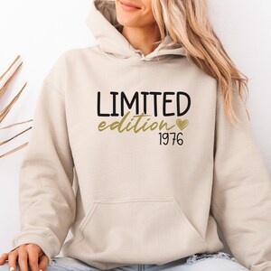 Limited Edition 1976 Hoodie, 1986 Birthday Hoodie, 1996 Birthday Pullover, 1966 Dad Birthday Top, Mum Birthday Hoodie, 40th Birthday Jumper imagem 1