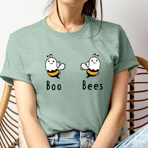 Funny Ghost Tshirt, Halloween Shirt, Funny Bee T-shirt, Boo Bees T shirt, Womens Boo Tee, Halloween Boo Shirt, Bee Lover Gift image 1