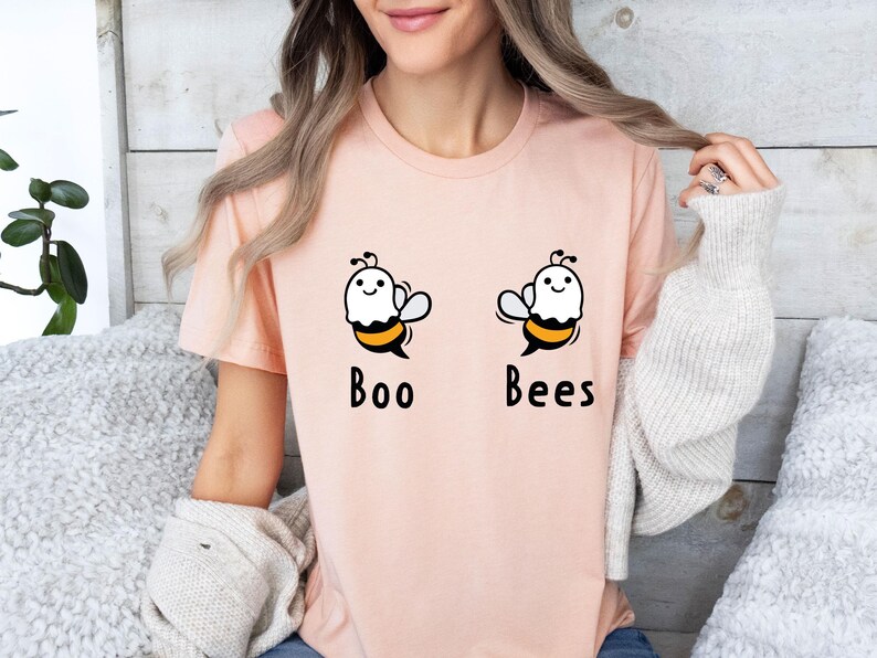 Funny Ghost Tshirt, Halloween Shirt, Funny Bee T-shirt, Boo Bees T shirt, Womens Boo Tee, Halloween Boo Shirt, Bee Lover Gift image 4