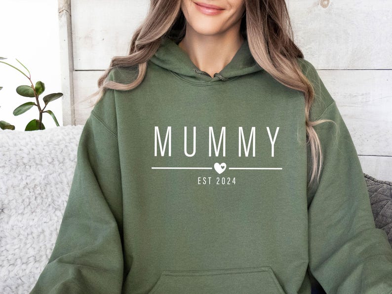 Sudadera para mamá primeriza, Sudadera para papá primerizo, Papá y mamá, Mamá personalizada, Sudadera personalizada para papá, Regalo de cumpleaños para papá, Sudadera familiar adorable imagen 5