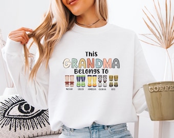 Sudadera "Esta abuela pertenece", jersey del Día de la Madre, jersey personalizado para abuela, regalo del Día de la Madre, regalo para la nueva abuela, futura abuela, cumpleaños de la abuela