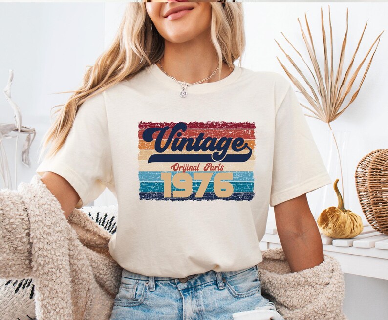 Mens Birthday T-shirt, Vintage 1986 Shirt, Dad Birthday T shirt, 1976 Birthday Tshirt, Retro 50 Birthday Tee, Born in 1996 Tee, Mum Birthday image 6