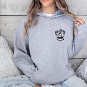 Snow Globe Hoodie, Merry Christmas Hoodie, Winter Hoodie, Christmas Hoodie, Womens Christmas, Happy Christmas, Holiday Hoodie, Snow Hoodie image 6