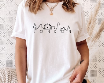 London Tshirt, London Skyline, London T-shirt, England Shirt, Cute London Gift, Kids London Gifts, London Print Shirt, Womens London Tee