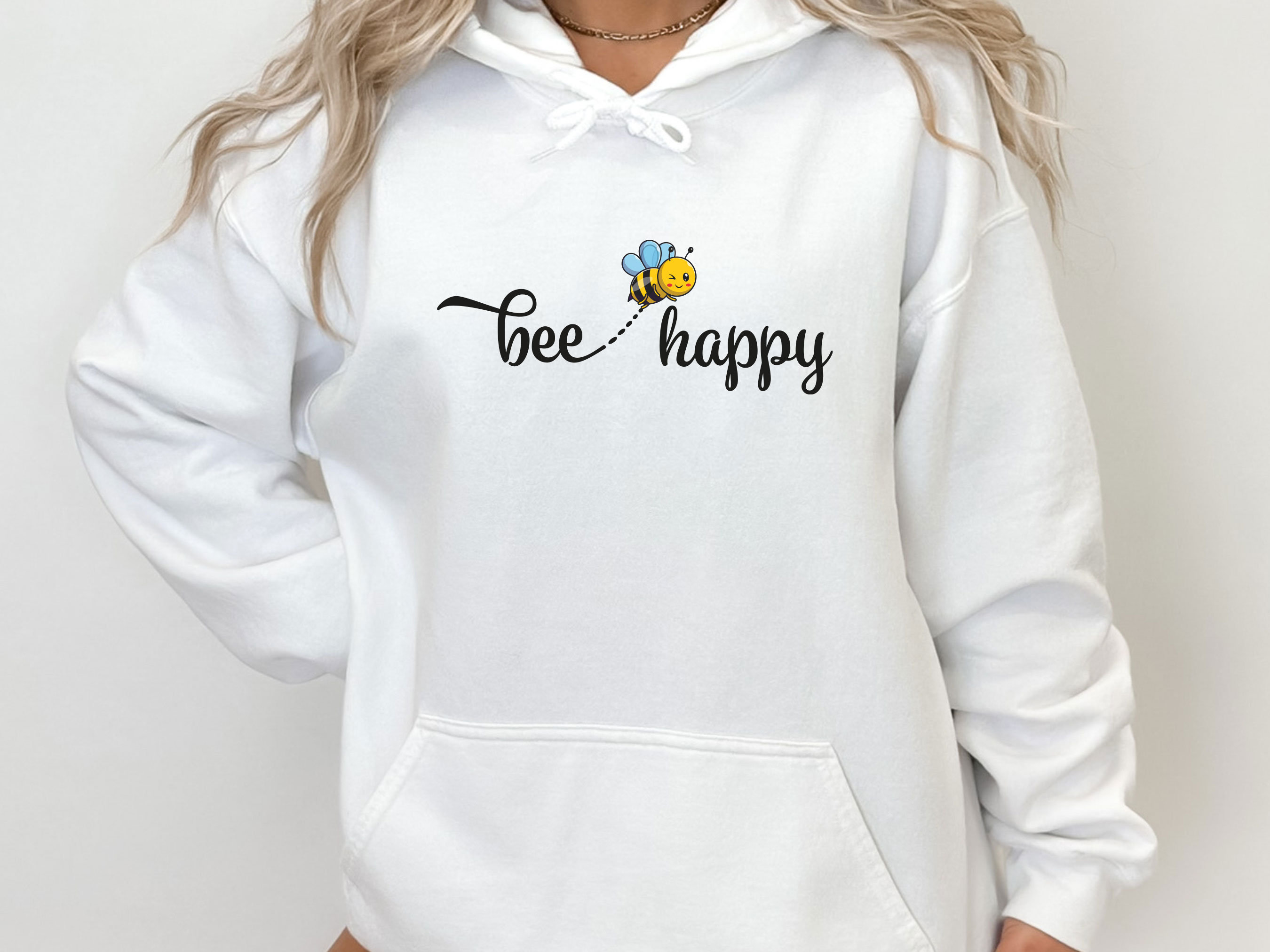 Be Happy Hoodie Bee Happy Hoodie Inspirational Hoodie Motivational Hoodie Bee Gifts Bee Lover Hoodie Kids Bee Hoodie Womens Hoodie