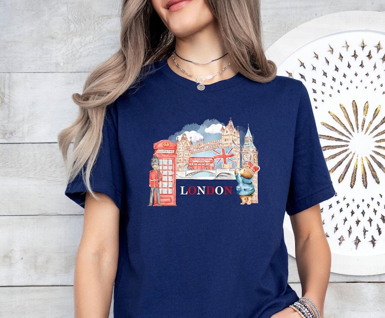 London Shirt, London Gifts, London Tshirt, London T-shirt, England Shirt, Kids London Gifts, London Print Tee, London Holiday Gift image 2