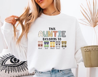 This Auntie Belongs Sweatshirt, New Auntie Gift, Aunt To Be Sweater, Mothers Day Gift, Custom Aunt Gift, Personalised Aunt, Promoted To Aunt