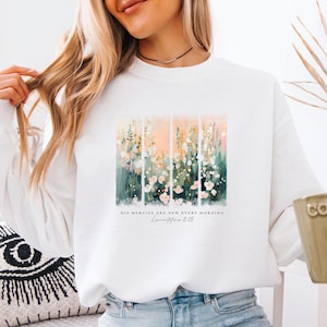 His Mercies Are New Sweatshirt, Christian Sweater, New Every Morning Jumper, Bible Quote Gift, Jesus Lover Gift, Church Sweatshirt zdjęcie 1