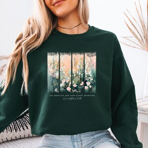 His Mercies Are New Sweatshirt, Christian Sweater, New Every Morning Jumper, Bible Quote Gift, Jesus Lover Gift, Church Sweatshirt zdjęcie 2