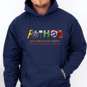 Fathor Hoodie, Fathers Day Hoodie, Funny Dad Hoodie, Father's Day Gift, New Dad Gift, Dad To Be Hoodie, Avengers Dad Hoodie, Marvel Dad Gift image 2