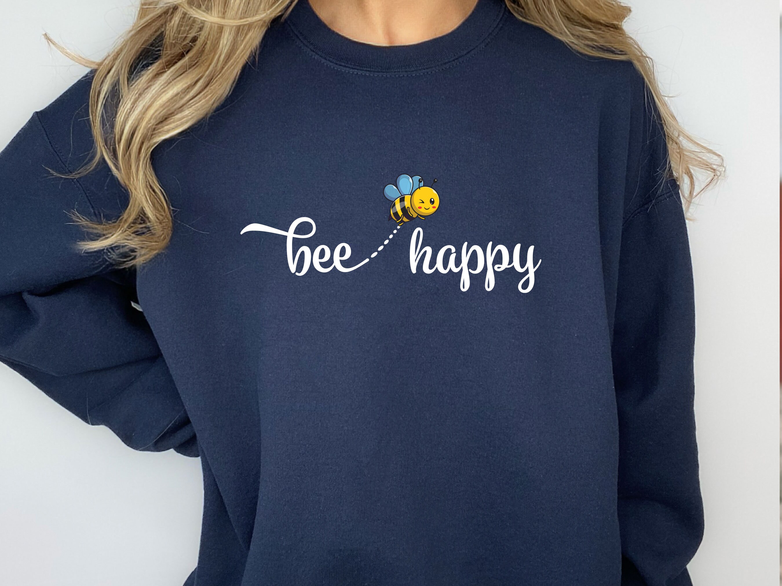 Bee Happy Sweatshirt Be Happy Sweater Bumble Bee Jumper Bee Gifts Bee Lover Gift Inspirational Hoodie Motivational Top Kindness Top Etsy Canada