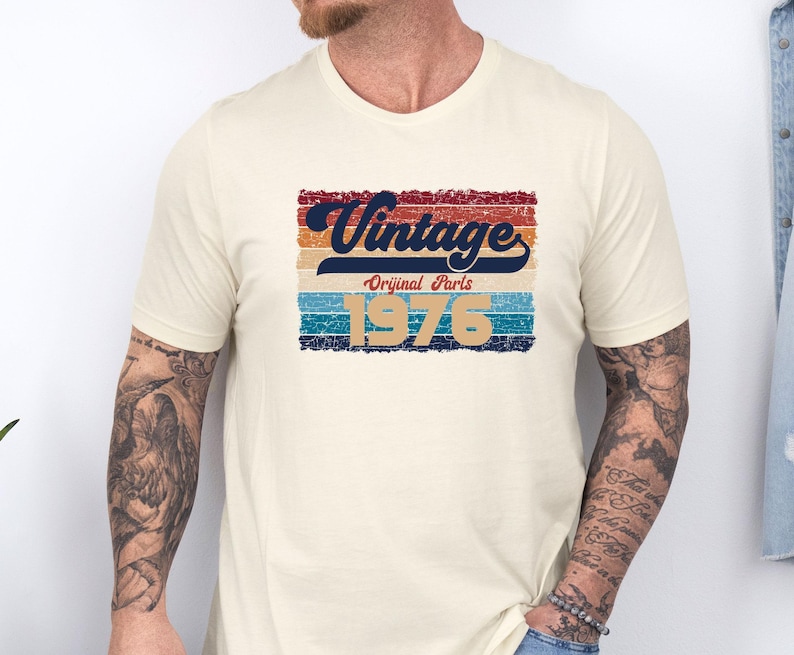 Mens Birthday T-shirt, Vintage 1986 Shirt, Dad Birthday T shirt, 1976 Birthday Tshirt, Retro 50 Birthday Tee, Born in 1996 Tee, Mum Birthday image 1