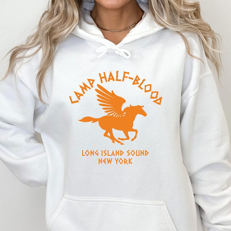 Sweat à Capuche Camp Half-Blood - Thème Percy Jackson - Marque Gildan, Taille S à 2XL - Neuf Sans étiquettes