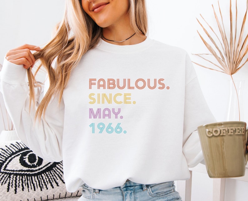 Fabulous Birthday Sweatshirt, 1966 Birthday Sweater, 40th Birthday Top, 1976 Birthday Jumper, 40 and Fabulous, 1986 Birthday, Born In 1996 Bild 1