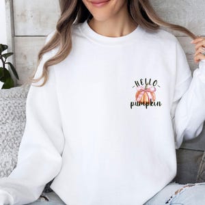 Hello Pumpkin Sweatshirt, Halloween Pumpkin Sweater, Autumn Jumper, Fall Sweatshirt, Retro Fall Sweatshirt, Pumpkin Spice Sweatshirt