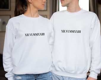 Roman Numeral, Custom Roman Numeral, Wedding Sweater, Personalised Jumper, Honeymoon  Sweater, Newlywed Gift, Valentines Sweater