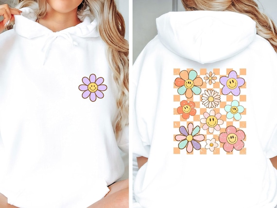 Retro Hoodie, Retro Daisy Hoodie, Flowers Hoodie, Boho Hoodie, Botanical Hoodie, Plant Lovers Hoodie, Plant Lover Gift, Wildflower Hoodie