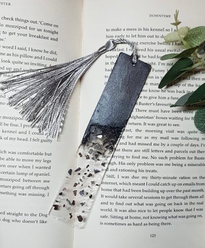 Epoxy Resin Bookmark with Mirror Glass Chips Etsy