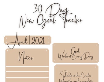 30 Day Goal Tracker | Habit Tracker Printable| Goal Planner| Daily Habit Tracker | Journal Printable | Journal Insert | A4 | US Letter