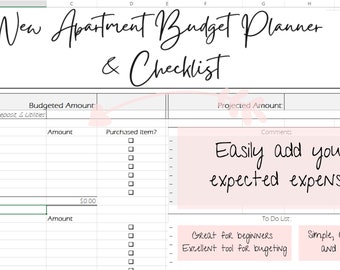 First apartment budget worksheet