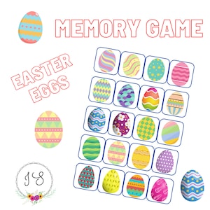 Juego de memoria - Huevos de Pascua (juego de cartas también conocido como Concentración o Parejas)
