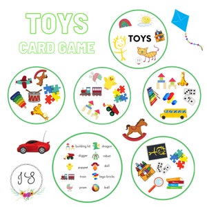 Toys - Dobble/Spot it style game (printable), game based on Dobble or Spot it card game