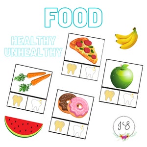 Food Assigning Healthy/unhealthy cards Etsy