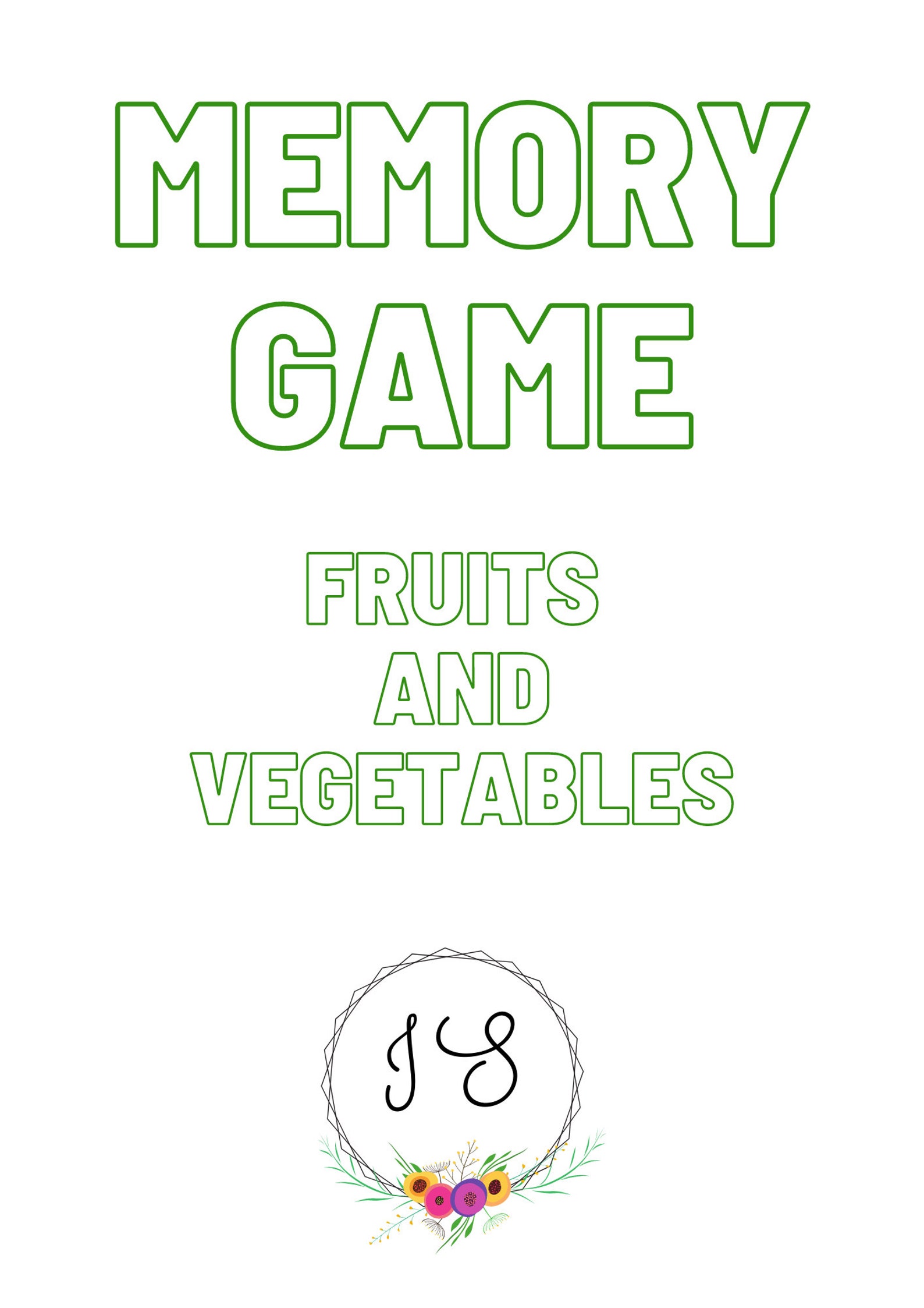 Memory Game Fruits and Vegetables card Game Also Known as - Etsy