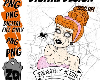 Deadly Kiss Broken Fairytale Princess |  Horror Pastel Dead Hottie | Digital Download PNG